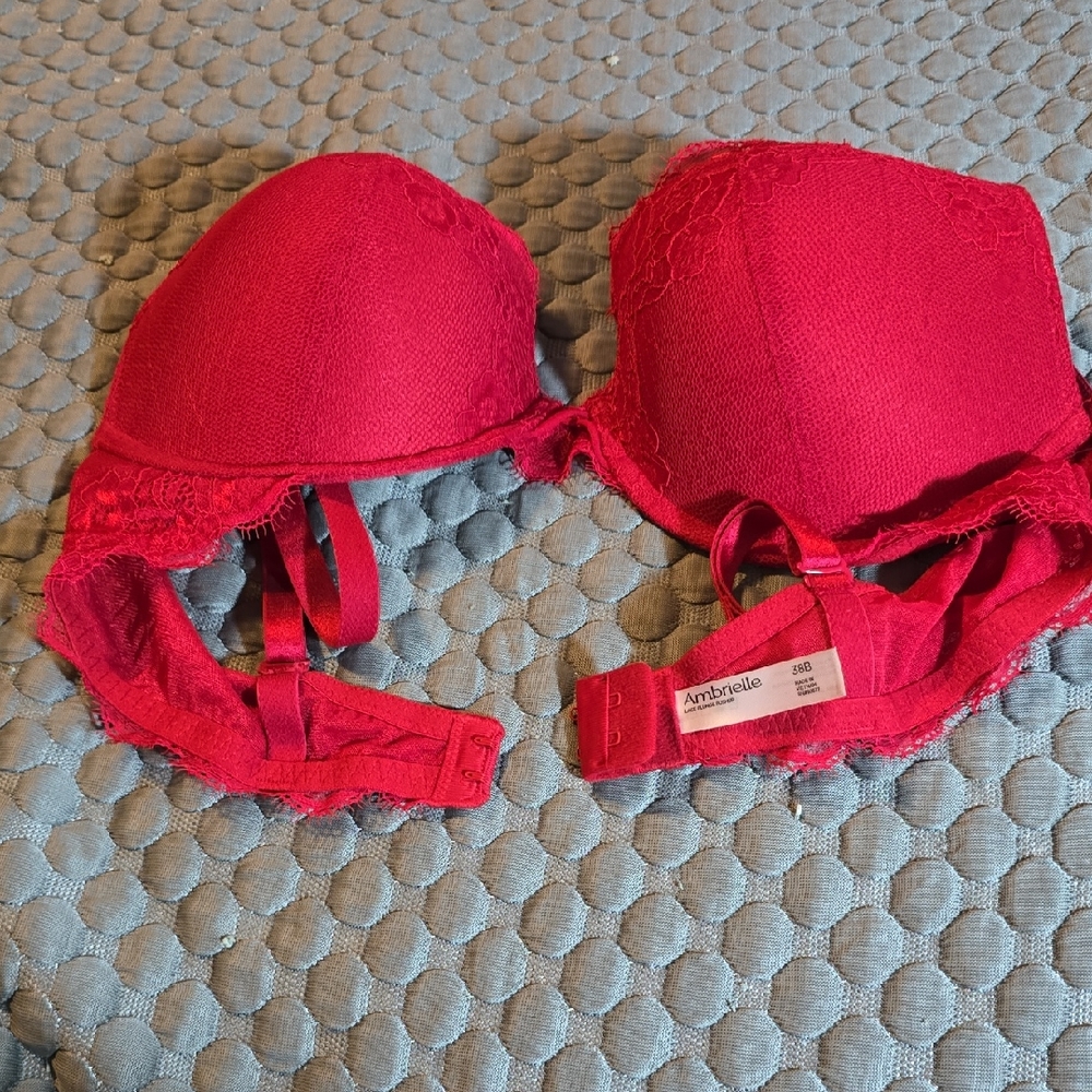 Ambrielle Vibrant Red Lace Push Up Bra